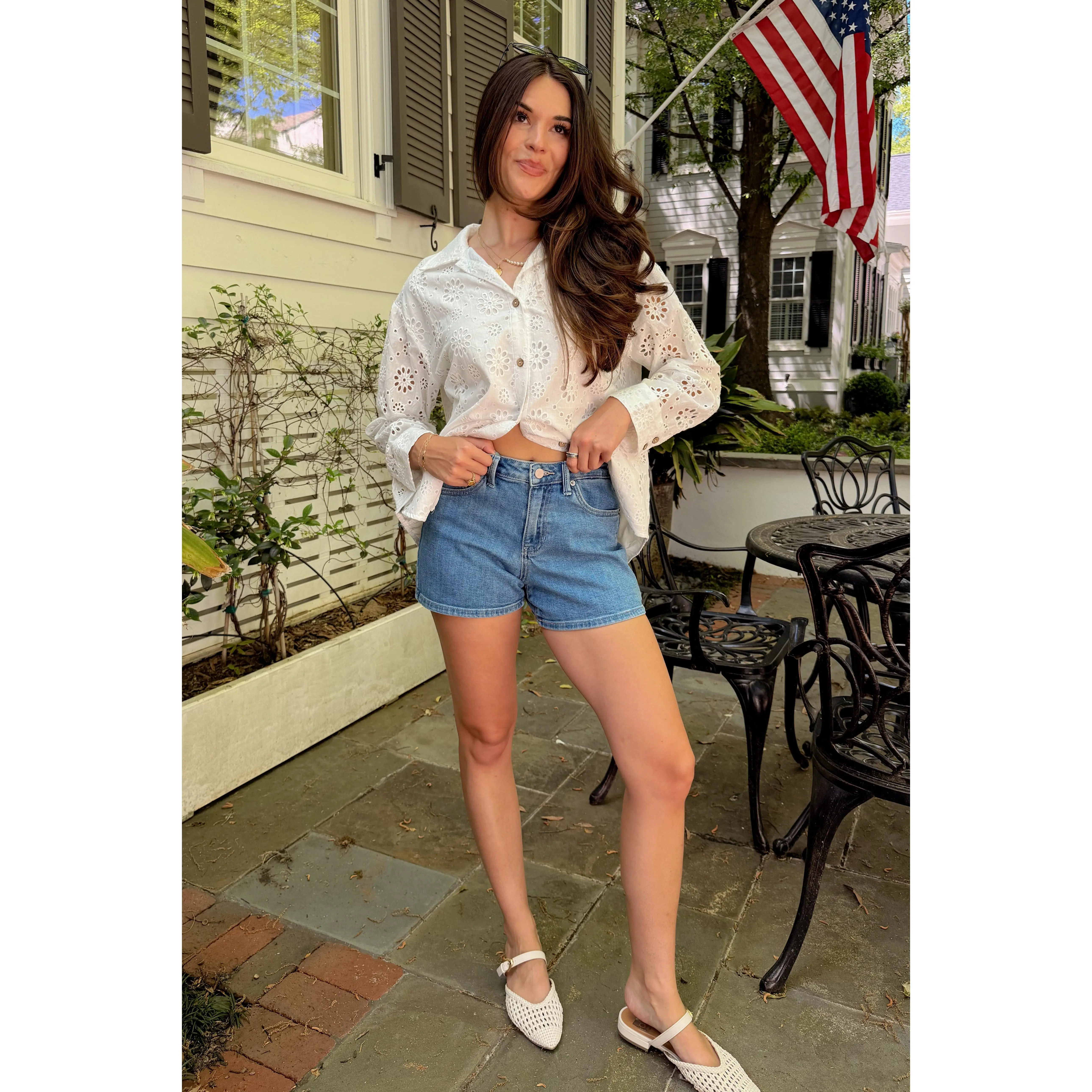 Just USA: Paige Mid-Rise Denim Shorts