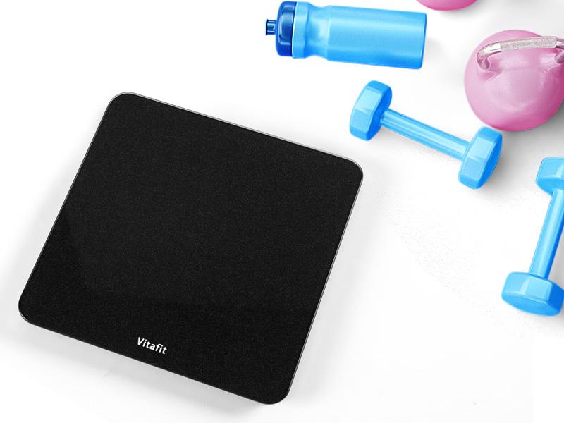 Scale for Body Weight, High Accuracy 0.1lb by Our Professional Factory Since 2001, Digital Weight Scale LED and Step On, 3*AAA Batteries Included, 400lb/182kg, Spray Silver Black