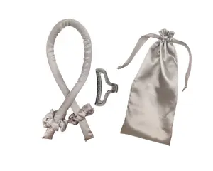 Olla Bella Heatless Curler Headband with Clip - Soft Satin Wrapped Design for Damage-Free Curls - Includes 2 Scrunchies & Claw Clip - Perfect for Travel & Daily Use