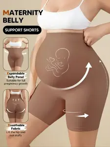 Maternity High Waist Belly Support Shorts, Expandable Panel Pregnancy Underwear, Breathable Anti-Chafing Tummy Shaper, Pregnancy Shapewear, Prenatal Underwear