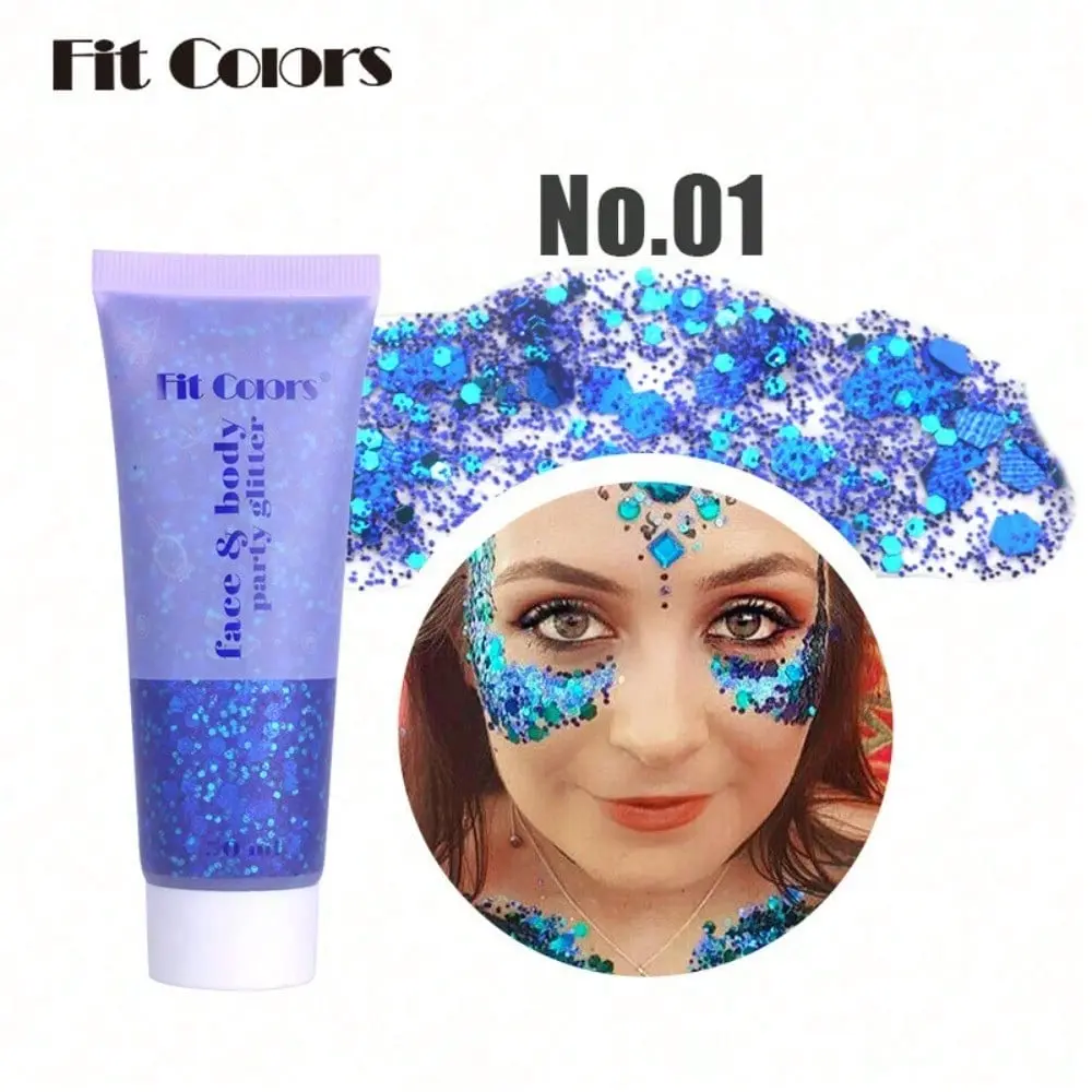 50ml Sparkle Glitter Gel Cosmetic - Face, Body, Hair Makeup, Long-Lasting Shimmer, Easy To Apply, Washable, Safe For All Skin Types, Vegan, Cruelty-Free For Festival, Party Use, Eyeshadow