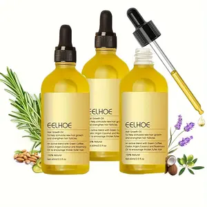 Natural Hair Growth oil, organic Veganic Natural Hair Growth oil, Pure Natural Hair Density Essential Oil, Plant Extract Hair Growth Oil for Dry Damaged Hair and Growth, 60ml 3pcs-SASA