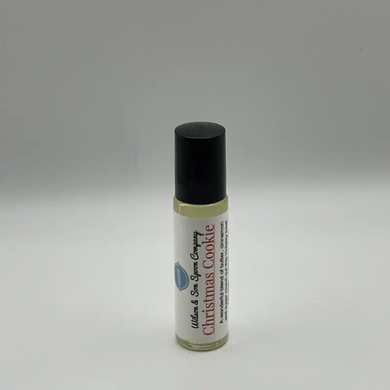 Wilson & Son Christmas Cookie Vegan Body Oil - 10 ml Aromatic Roll-On, Aromatic Luxurious Scent, Supple Skin, Portable, Skin-Softening, Men/Women, Christmas Gifts, Signature Scent, Single Item, Wilson & Son Spoon