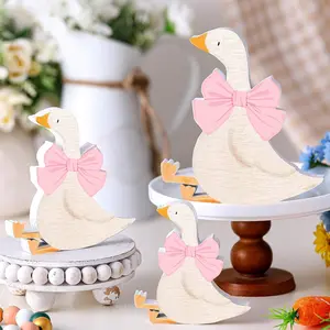3 Piece Set Goose Birthday Party Decor Bow PVC Material Baby Shower Decoration Fun Table Centerpiece Gift Layered Tray
