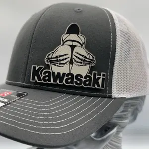Kawasaki Custom Patch Hat - Adjustable Snap-Back Style - Classic 112 to Flat Bill Flex Fit - Available in Multiple Colors & Designs - Unisex Baseball Cap