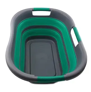 SAMMART 30L (7.9 gallon) Collapsible Plastic Laundry Basket - Foldable Pop Up Storage Container/Organizer - Portable Washing Tub - Space Saving Hamper/Basket