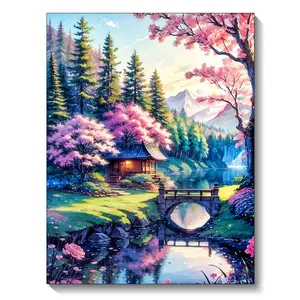 5D Diamond Art Painting Mountains Scenery Mosaic Embroidery Cross Stitch Kit Full Round Rhinestones Canvas DIY Wall Home Decor Gift