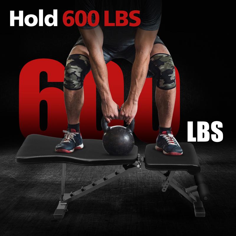 Weight Bench for Full Body Workout, Adjustable Strength Training Sit-up Chair, Multi-Purpose Foldable incline/decline Bench full body strength training parallel bar vibration  plate Home Gym Equipment Fitness Equipment