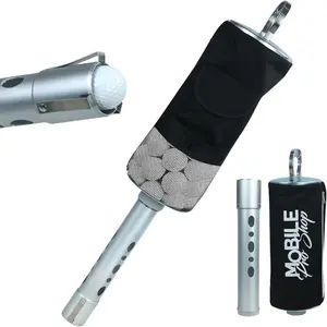 Mobile Pro Shop Golf Ball Collector Portable Shag Bag with Detachable Handle Holds 80 Balls Black Golf Ball Retriever