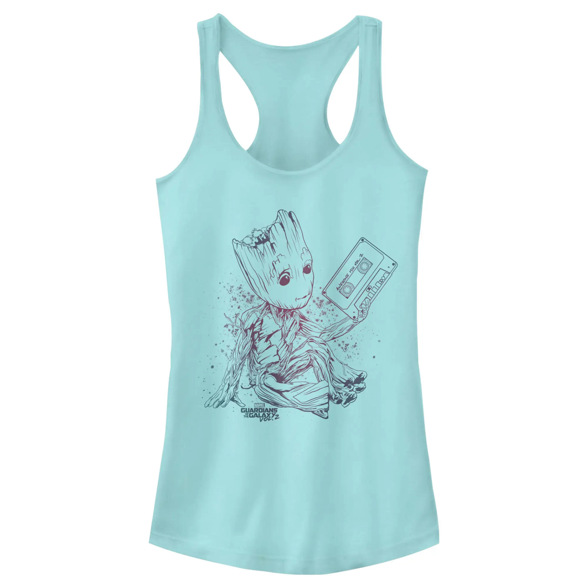 Juniors Womens Marvel Guardians of Galaxy Vol. 2 Groot Jams Racerback Tank Top