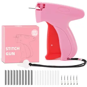 Stitch Gun for Clothes, Handheld Quick Sticky Sewing Tag Gun Fixer instant Pants Hemming Tool, Tagging Gun for Clothing, Includes 6 Needle,5000 Pcs Micro Fasteners(2500 White & 2500 Black)
