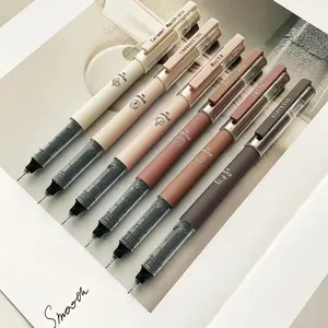 6/12-piece coffee-themed liquid quick-drying gel pens, anti-bleeding soft-touch pens, suitable for note-taking, drawing, school and work supplies, smooth writing, quick-drying work accessories, elegant pens, Stationery Supplies, Rollerball Pen Set