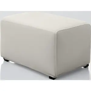 Beige Super Stretch Ottoman Cover Small Size Elastic Non Slip Rectangular Footstool Slipcover Soft Form Fit Protector for Storage Furniture
