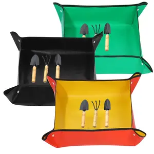 Garden Tool Set 4-Piece Tool Kit Includes Shovel Rake Spade Soil Mat, Home Gardening Tools for Vegetables Flowers Succulents, Waterproof Garden Mat