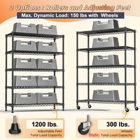 5 Tier&500LBSwithWheels-35.4"W*15.7"D*76.1"H