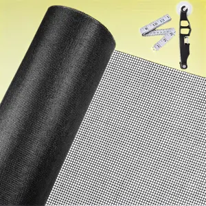 Fiberglass Window Screen Mesh Kit, 48"x130" Durable Screen for Patio, Porch, Doors & Windows, DIY Adjustable Repair Mesh