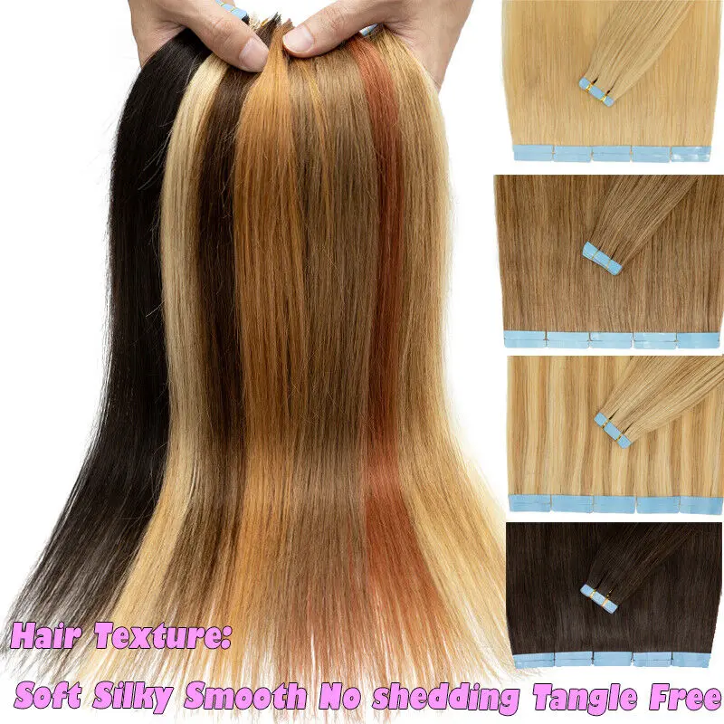 20PCS 50G Seamless Tape In on Skin Weft Full Head Skin Wefts  display picture 3