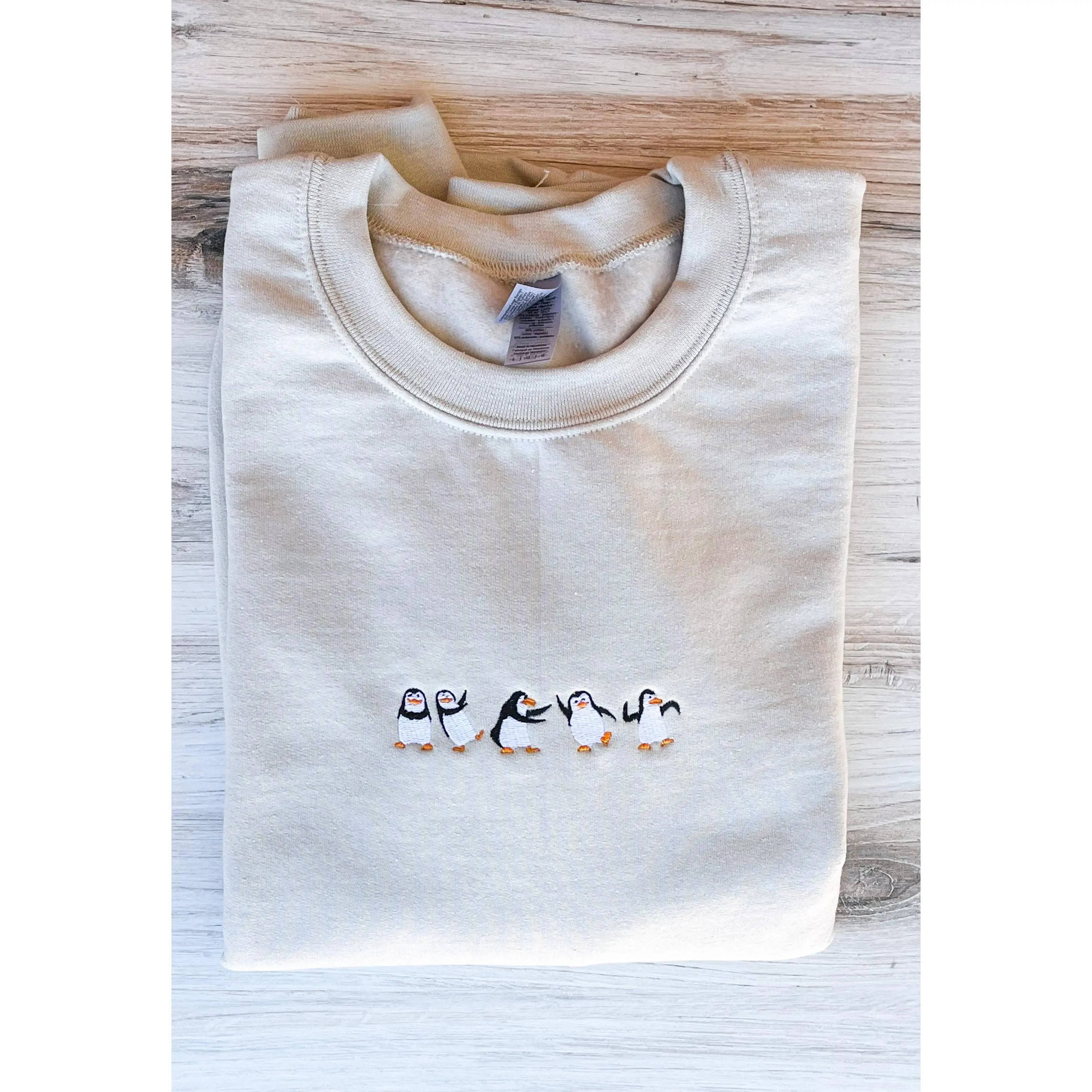 Embroidered Penguin Sweatshirt, Animal Crewneck, Embroidered Penguin Crewneck Animal Lover Sweatshirt, Cute Penguins Crewneck, Fun Outfit