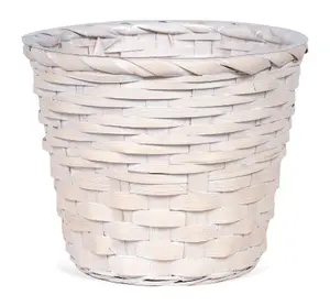 212 Main  White Washed Wicker 1 Planter