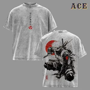 Kakashi Hatake T-Shirt Washed Vintage, Naruto Anime Oversize Streetwear Tee, Sharingan Ninja Graphic Shirt, Unisex Heavyweight Cotton Top, Gift for Anime & Manga Fans