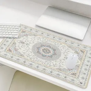 Traditional Persian Style Large Gaming Mouse Pad, Office Desk Accessories, Office Supplies, Gaming Desk Accessory, Non-slip Rubber Base Stitched Edge Desk Pad for Desk Laptop Desktop, Desk Gadgets