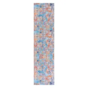 Layla 2'6'' x 10' Multi Color Machine Washable Low-Pile, Non-Slip, Non-Shedding, Foldable, Kid & Pet Friendly Area Rug
