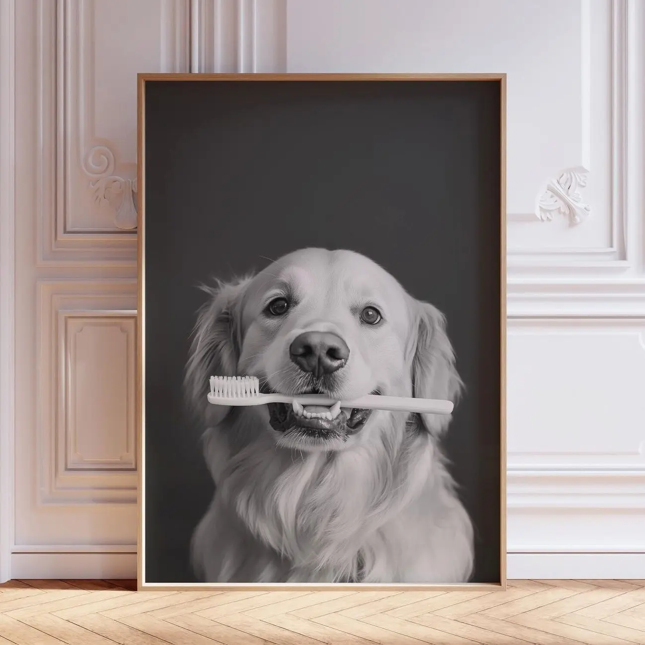 Dog Dental Wall Art Print, Cute Dentist Office Poster, Kids Oral Care Decor