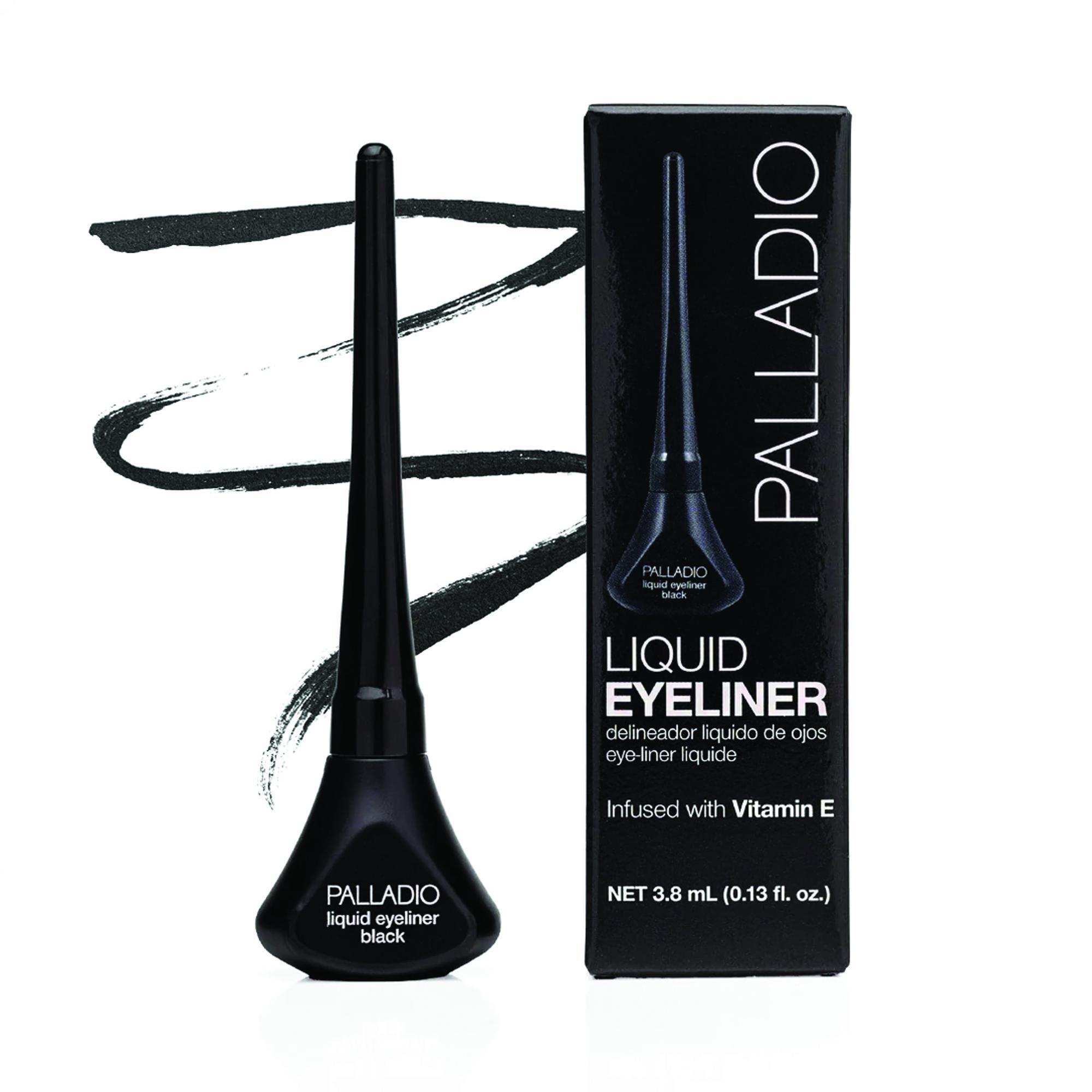 Palladio Liquid Eyeliner, Black, Highly Pigmented, For Intense Eye Definition, Smear-proof Liquid Eyeliner, Includes Easy Grip Wand and Felt Tip Applicator