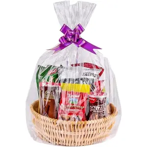 Clear Basket Bags 20Pack Large Cellophane  Bags for Baskets Cellophane Wrap for  2 Mil Thick (24"x30")