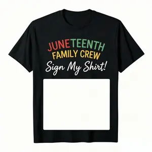Juneteenth Family Crew Graphic Cotton T-shirt Freedom Day Celebration Party Event African American History Tee Family Reunion Gift