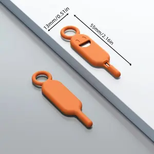 Smiley Silicone Phone Card Holder Needle Case, Small Convenient Keychain Accessory for Phone Chain Decoration, Easy to Use, Phone Charm