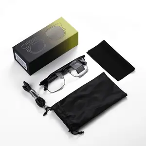 Casual Smart Glasses with Built-in Speaker - Wireless Smart Glasses, Touch and Voice Control, Open Headphone Music, USB Charging, Comes with Protective Case - Great for Work, Fishing, Running, Gifts for Boys and Girls