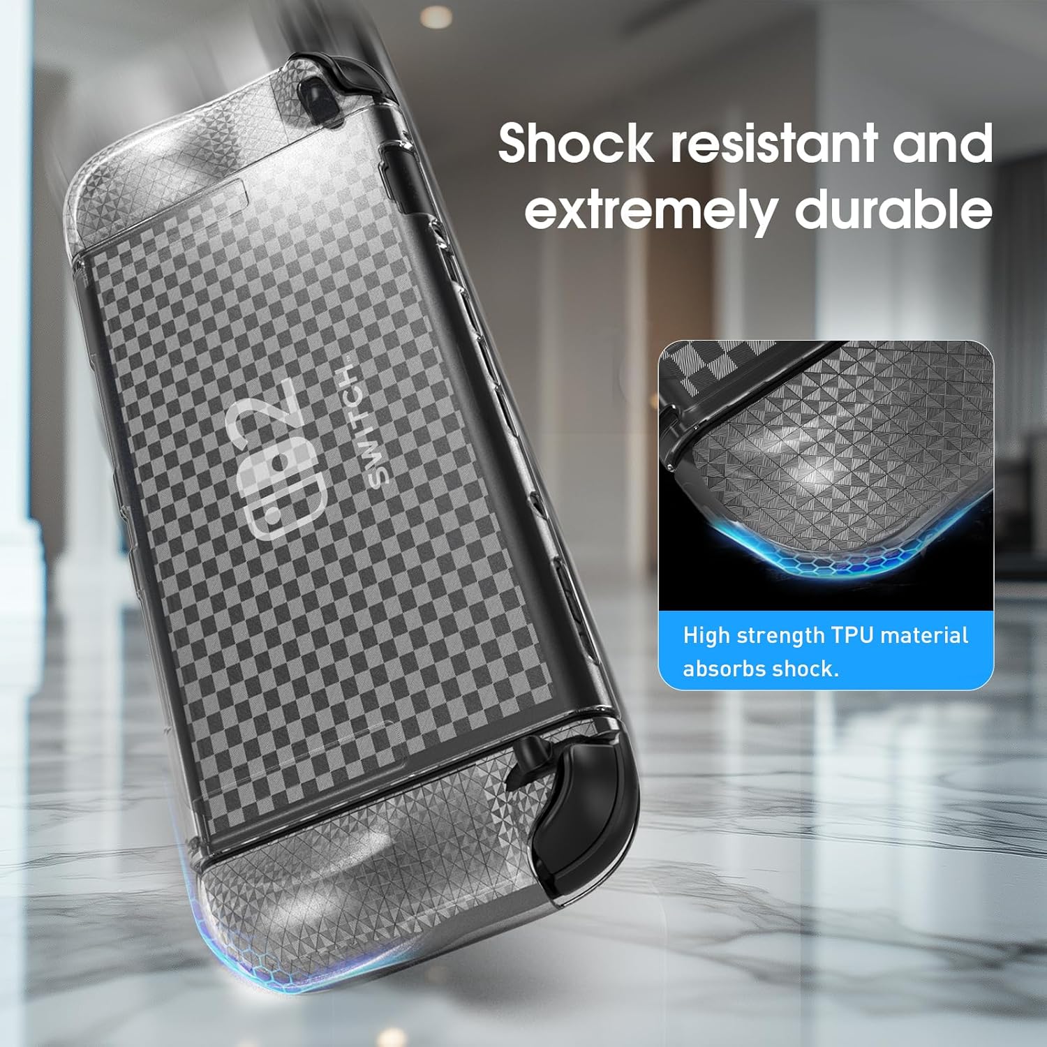 Switch 2 Case Switch 2(2025), Switch 2 TPU Cover, Protector Case Cover for Switch 2 Accessories with 6 Thumb Caps and Screen Protector, Anti-Slip, Shock-Proof,Anti-Scratch Switch 2 Case Switch 2(2025), Switch 2 TPU Cover, Protector Case Cover for Switch 2 Accessories with 6 Thumb Caps and Screen Protector, Anti-Slip, Shock-Proof,Anti-Scratch