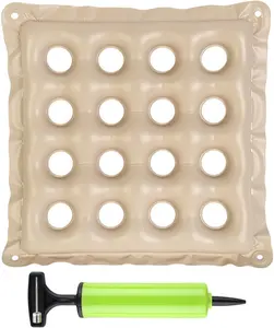 Inflatable Seat Cushions for Pressure Relief, Wheelchair Air Cushion for Bed Sore, Comfortable Waffle Pads, Cream 17X17Inch cygeall