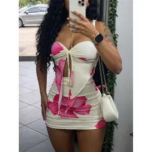 2pcs Women Summer Holiday Cami Top And Mini Skirt Set