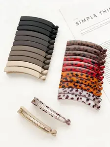 Random Color Leopard Print Hair Comb Clips, Fashionable Women & Girls Hair Accessories, Versatile Casual Daily Use