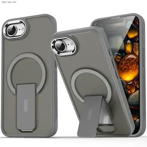 case for iPhone 17e 16e-Heavy Duty Shockproof Military Grade Megsafe Cover Mobile Cellphone Protective Cover Magnectic Stand Case Cover Protection Protector Accessories