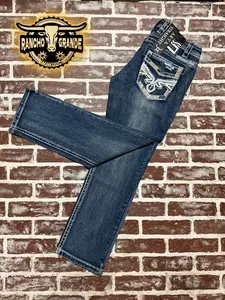 ARYA -06  Men's Western Cowboy Jeans Straight Fit / Pantalon Vaquero para Hombre Diseno Moderno