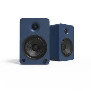 Kanto YU6 Powered Speakers with Bluetooth and Built-in Phono Preamp | 200W Peak Power | 1" Silk Dome Tweeter and 5.25" Kevlar Driver | Auto Standby and Startup | Remote Included | Pair | Matte Blue Amplifier Audio