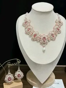 Pink Gemstone & Pearl Set