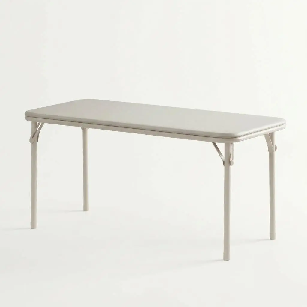 47" Rectangular Folding Table, Portable Folding Table for Indoor/Outdoor, Activity Table with Anti Slip Table Legs, Space Saving, Kids Foldable Table for Classroom, Nursery, Beige
