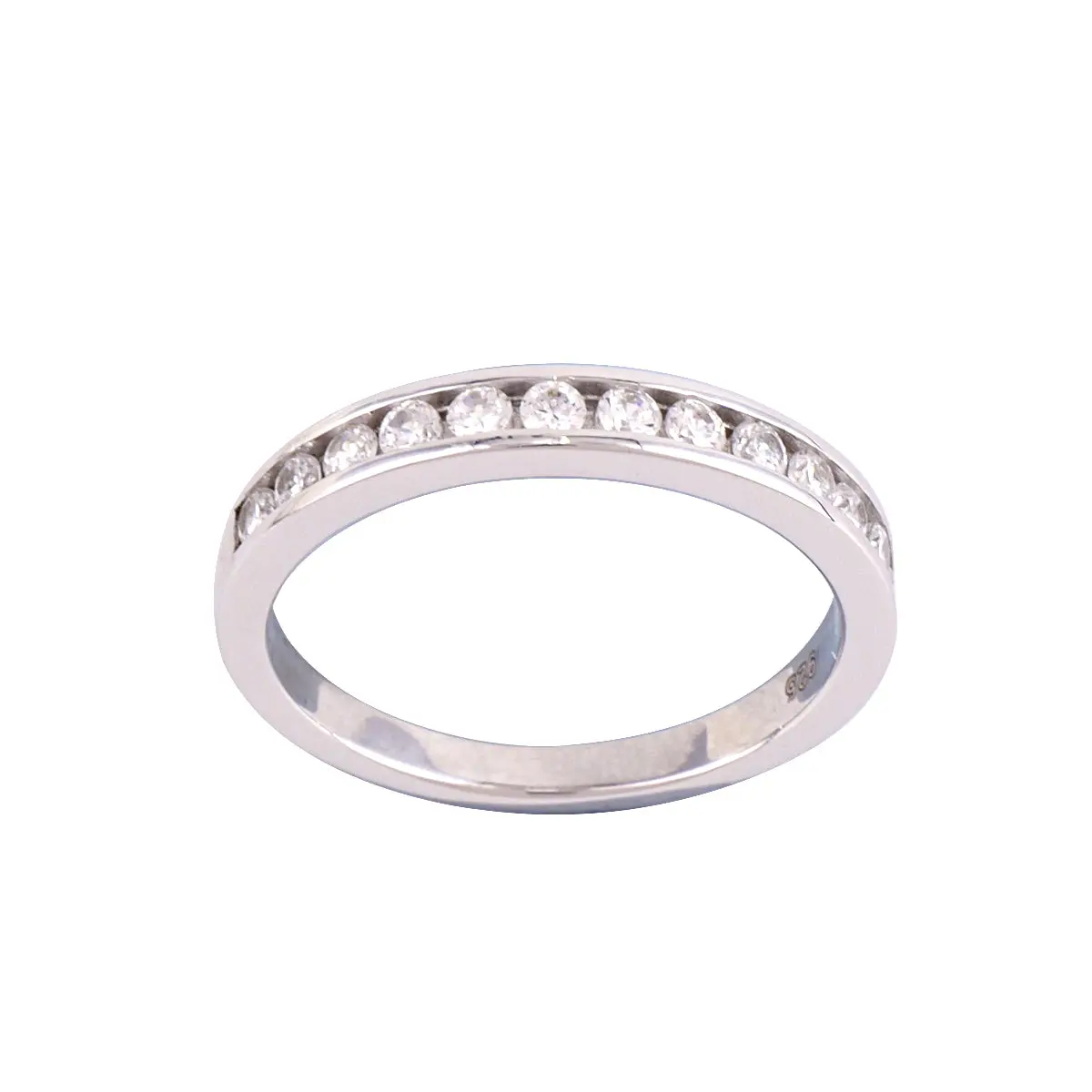 Band Ring & Channel Set- Sterling Silver