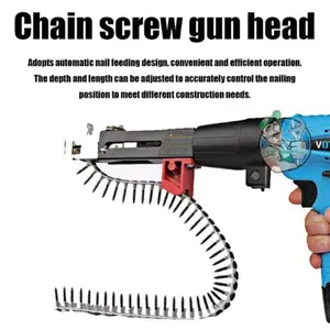 2026 Upgraded Chain-Driven Automatic Nail Gun Feeding Kit, Automatic Nail Gun Feeder, Adjustable Depth and Length, Nail Gun, Perfect for Woodworking and Drywall Installation, Can Be Used as a Portable Household Nail Gun