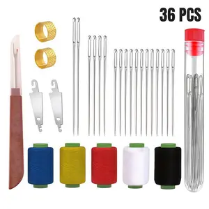 36PCS Steel Needles Set - Long & Thin Handmade Quilting & Sewing Needles Kit for DIY Sewing Projects Handmade Steel Needle