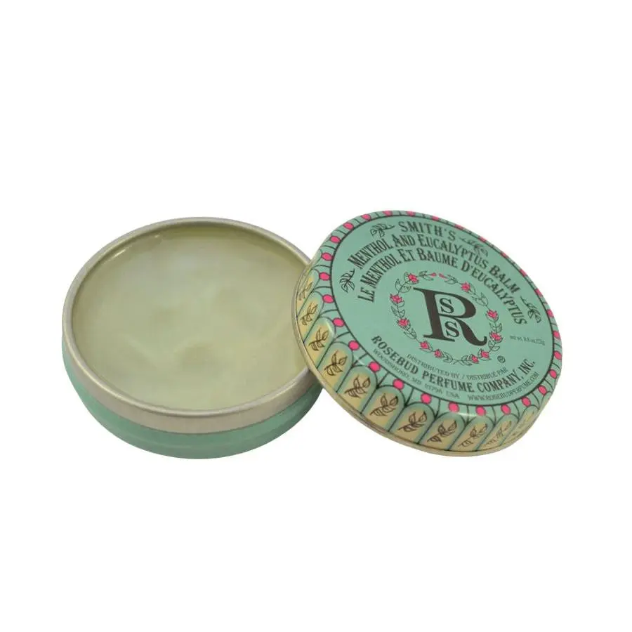 Rosebud Perfume Co. Menthol & Eucalyptus Blend Gentle Cosmetic Balm - 0.8 oz Aromatic Hydrating Lip Care, Body Care Moisturizer for Skin Repair & Soothing Shaping