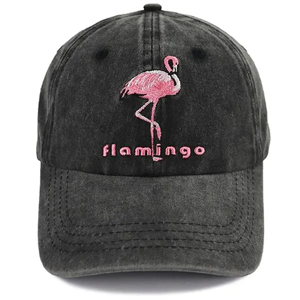 Embroidered Pink Flamingo Dad Hat for Women - Cotton Sports & Outdoor Hat, Adjustable Size, Holiday Gift for Father's Day, Step Dad, Aunt, Gardening, Christmas, Birthday, Baseball Caps, Buckle, Breathable, Anniversary