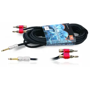 Technical Pro  .25 in. to Banana Speaker Cables 50 ft. Feet 16 Gauge