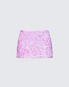 Twila Pink Shell Sequin Mini Skirt