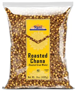 Rani Roasted Chana (Chickpeas) Plain Flavor 14oz (400g) ~ All Natural | Vegan | No Preservatives | Gluten Friendly | Kosher | Indian Origin | Great Snack, Ready to Eat