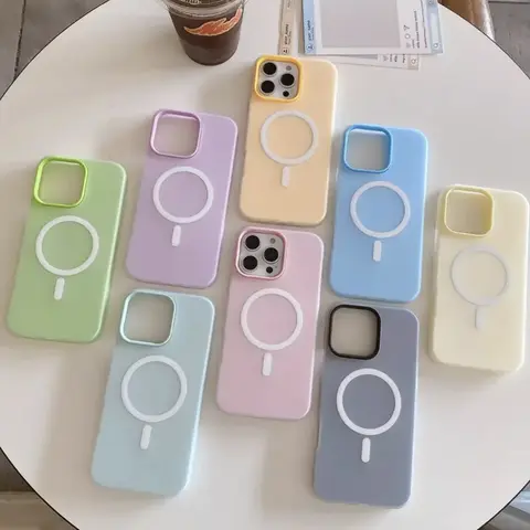 Shockproof Colorful MagSafe Magnetic Phone Case Cover For Apple iPhone 18 / 17 / 16 / 15 / 14 / 13 / Plus / Pro / Pro Max / Matte Shockproof Casing